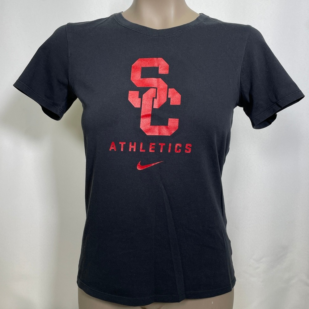 USC Trojans Athletics NCAA Nike Dri-FIT Athletic Cut Black T-Shirt Women's SMALL
